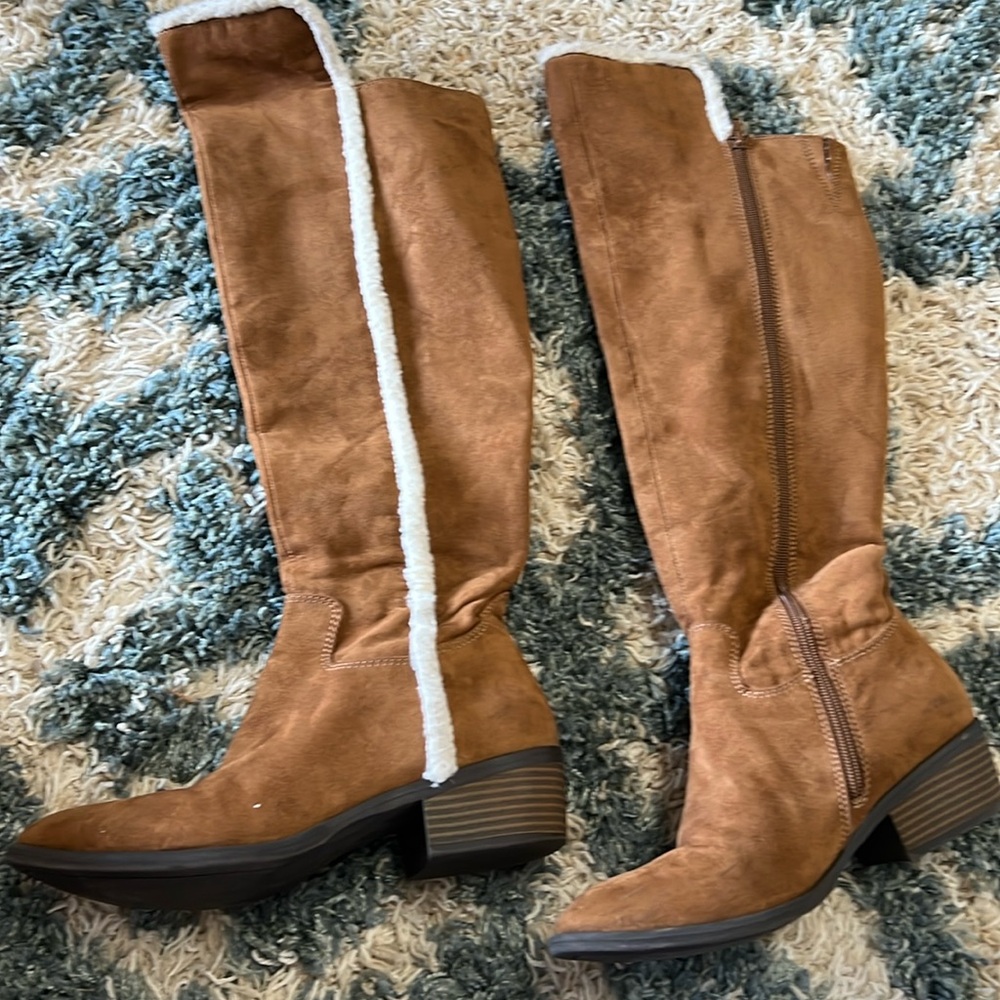 Mia Knee High Brown Suede Boots